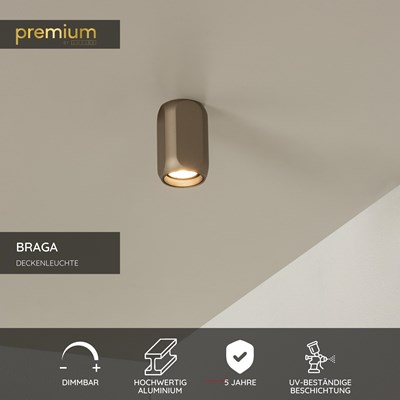 Lucide BRAGA - Deckenleuchte - 1xGU10 - Kaffee | Premium